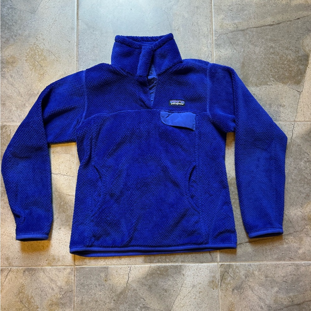 Patagonia re-tool in snap T-fleece cobalt blue